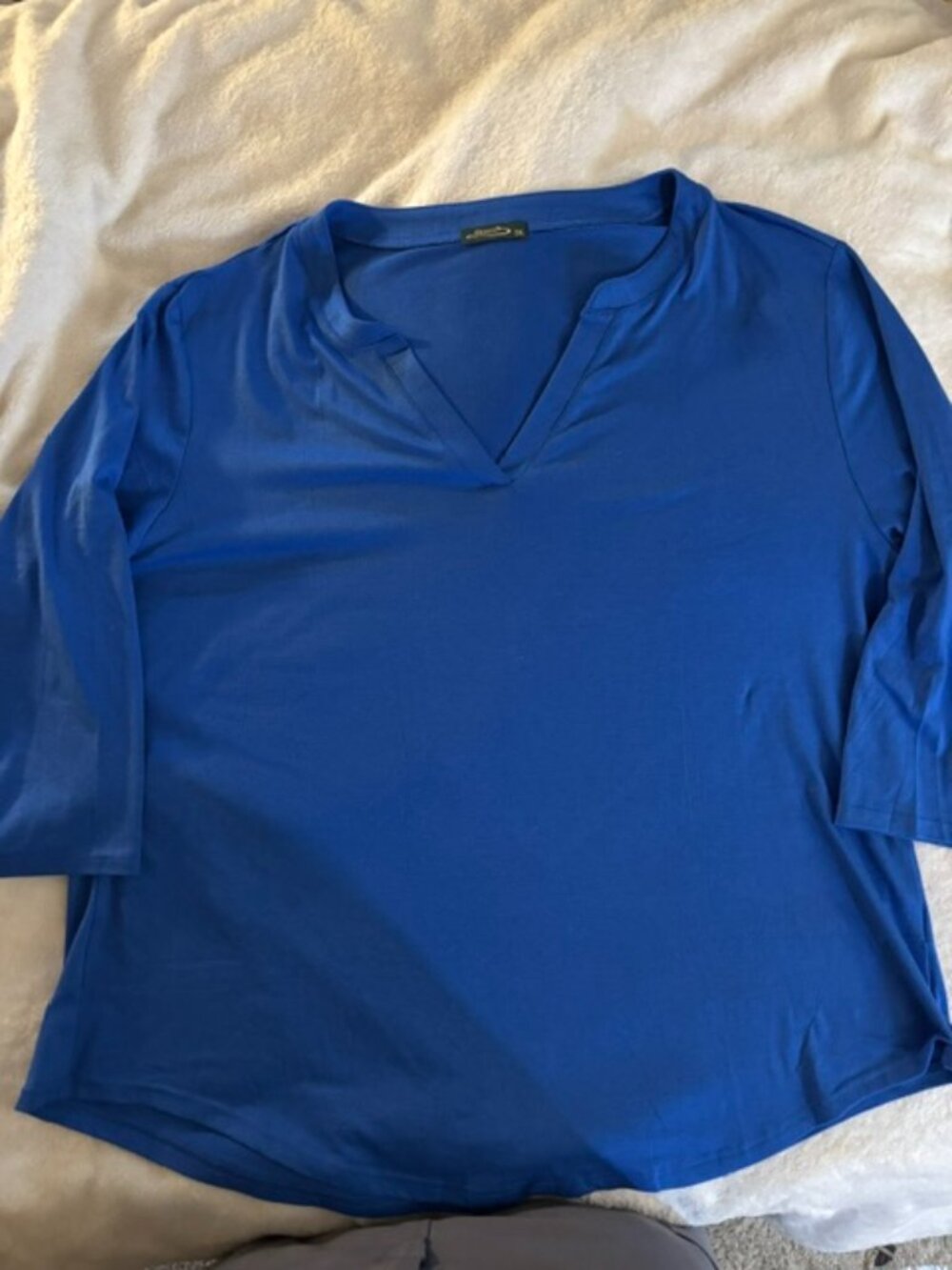 Ofeenfan Women's 3XL 3/4 Sleeve Blue T-Shirt